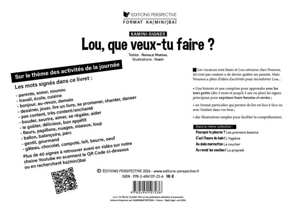 KAMINI-SIGNES Lou, que veux-tu faire - 4e de couv