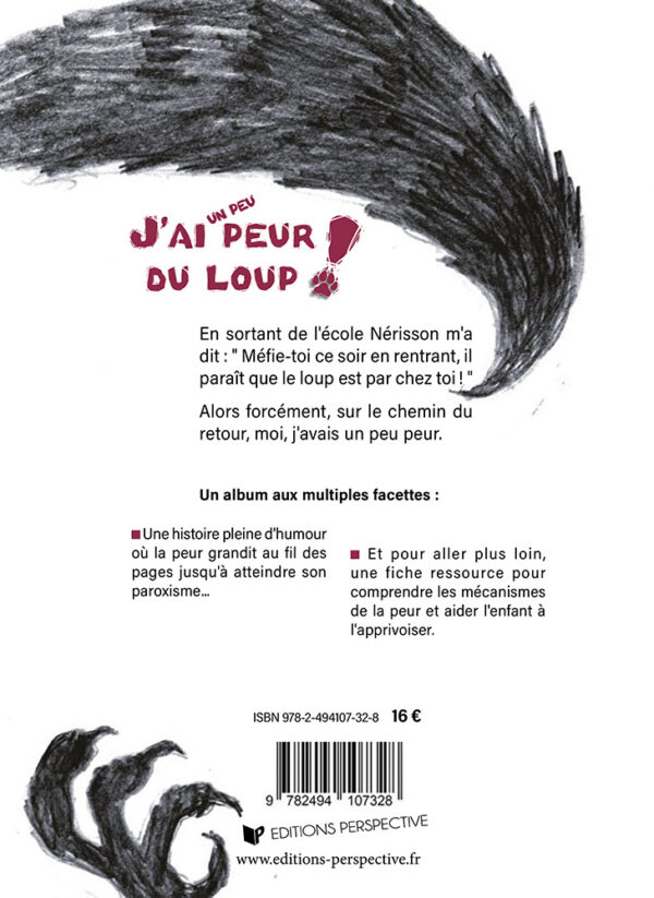 Album "J'ai un peu peur du loup", 4e de couverture