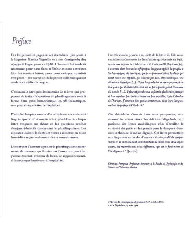 Abécédaire Le plurilinguisme en question - préface