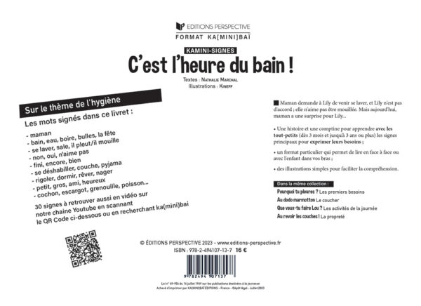 KAMINI-SIGNE Heure du bain - 4e de couv